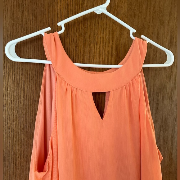 AB Studio *apricot* Flowy Tank with Lace Hem Large - Picture 6 of 7